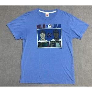 Miami Marlins Shirt Mens Large Blue MLB Baseball MLB Jam Rogers Chisholm‎ Homage